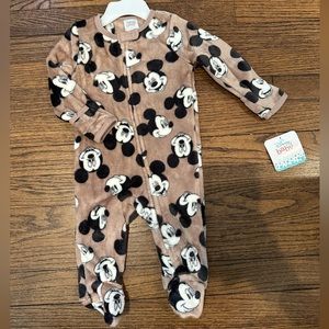 NWT Disney Baby Mickey Mouse Fleece Footie